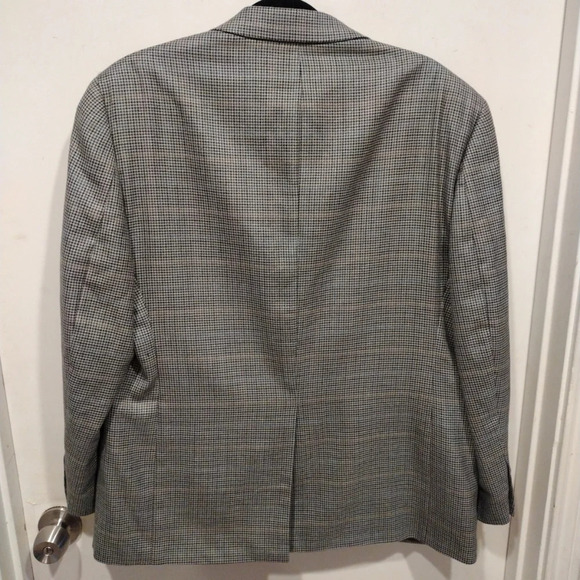 Chaps Men's Multicolor Hounds tooth Silk & Wool Blend Blazer Jacket Size 40S - Picture 9 of 9